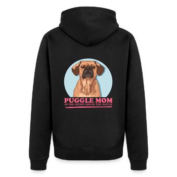 Puggle maman chien propriétaire chien maman cadeau - Veste à capuche bio Premium Unisexe - noir - Dos - Nico (187cm)