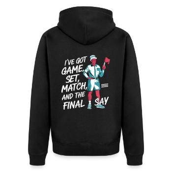 Tennis Umpire Ref Sports Game Official Referee - Unisex Premium Organic Zip Hoodie - black - Back - Nico (187cm)