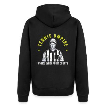 Tennis Umpire Ref Sports Game Official Referee - Unisex Premium Organic Zip Hoodie - black - Back - Nico (187cm)