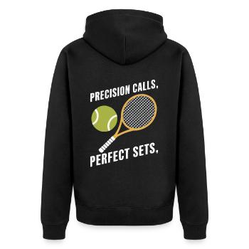 Tennis Umpire Ref Sports Game Official Referee - Unisex Premium Organic Zip Hoodie - black - Back - Nico (187cm)