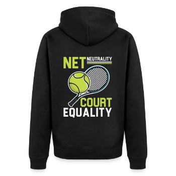 Tennis Umpire Ref Sports Game Official Referee - Unisex Premium Organic Zip Hoodie - black - Back - Nico (187cm)