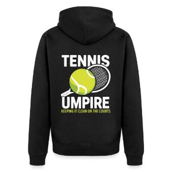 Tennis Umpire Ref Sports Game Official Referee - Unisex Premium Organic Zip Hoodie - black - Back - Nico (187cm)