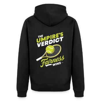 Tennis Umpire Ref Sports Game Official Referee - Unisex Premium Organic Zip Hoodie - black - Back - Nico (187cm)
