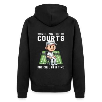 Tennis Umpire Ref Sports Game Official Referee - Unisex Premium Organic Zip Hoodie - black - Back - Nico (187cm)