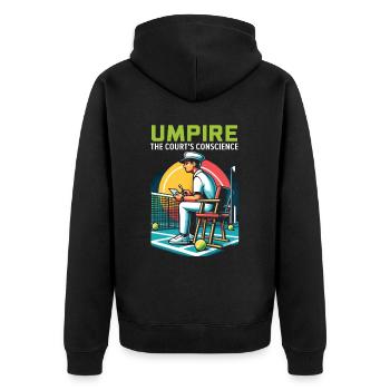 Tennis Umpire Ref Sports Game Official Referee - Unisex Premium Organic Zip Hoodie - black - Back - Nico (187cm)