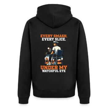 Tennis Umpire Ref Sports Game Official Referee - Unisex Premium Organic Zip Hoodie - black - Back - Nico (187cm)