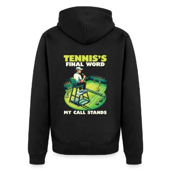 Tennis Umpire Ref Sports Game Official Referee - Unisex Premium Organic Zip Hoodie - black - Back - Nico (187cm)