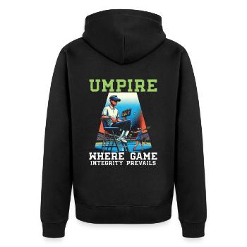 Tennis Umpire Ref Sports Game Official Referee - Unisex Premium Organic Zip Hoodie - black - Back - Nico (187cm)