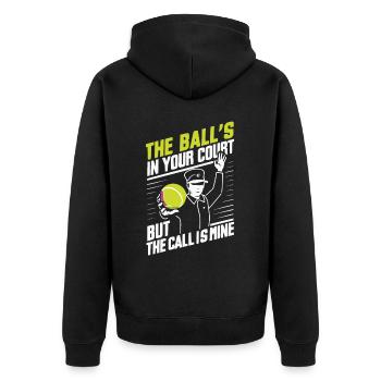 Tennis Umpire Ref Sports Game Official Referee - Unisex Premium Organic Zip Hoodie - black - Back - Nico (187cm)