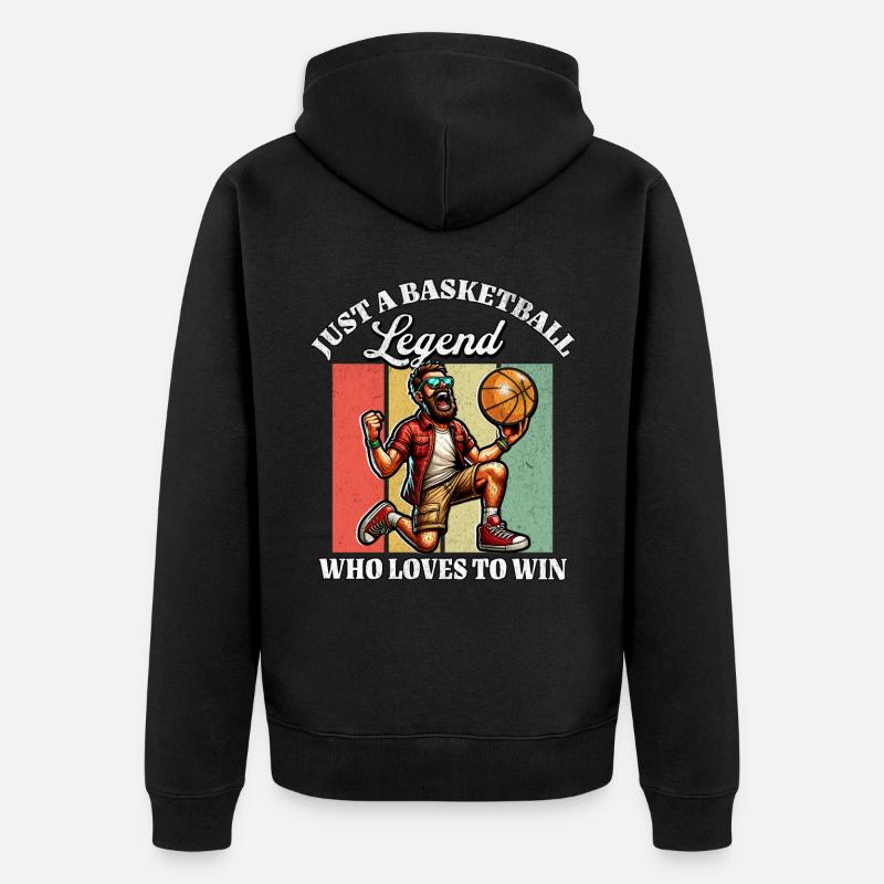 Joueurs de basket-ball américains - Veste à capuche bio Premium Unisexe - noir