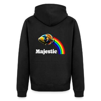 Humuhumunukunukuapua'a Hawaiian Reef Pusher - Unisex Premium Organic Zip Hoodie - black - Back - Nico (187cm)
