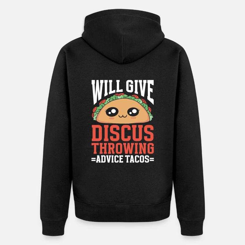 Diskuswerfer Leichtathletik Diskuswerfen - Unisex Premium Bio Zip Hoodie - Schwarz