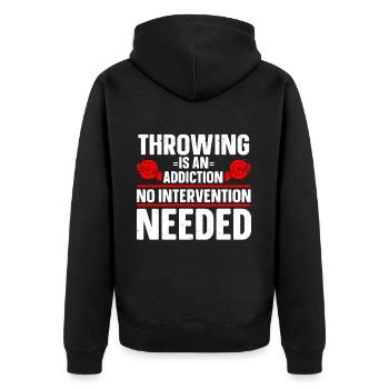 Diskuswerfer Leichtathletik Diskuswerfen - Unisex Premium Bio Zip Hoodie - Schwarz - Hinten - Nico (187cm)