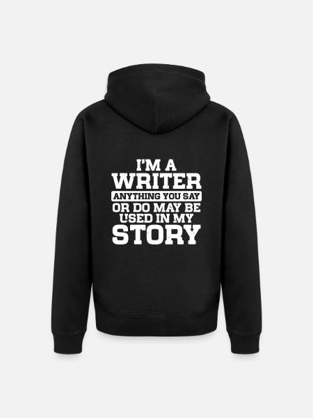Author Writer - Unisex Premium Organic Zip Hoodie - black
