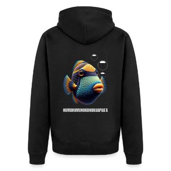 Humuhumunukunukuapua'a Hawaiian Reef Pusher - Unisex Premium Organic Zip Hoodie - black - Back - Nico (187cm)