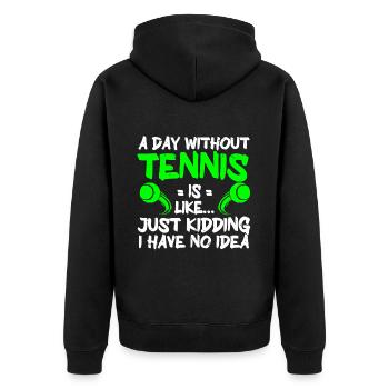 Tennis Art Retired Tennis Player Racket - Unisex Premium Bio Zip Hoodie - Schwarz - Hinten - Nico (187cm)