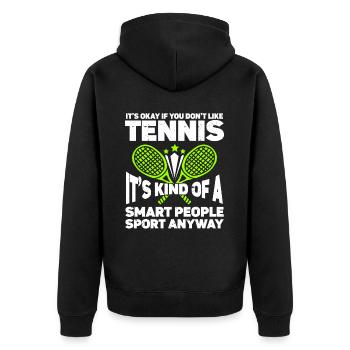 Tennis Art Retired Tennis Player Racket - Unisex Premium Bio Zip Hoodie - Schwarz - Hinten - Nico (187cm)