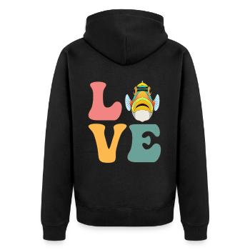 Humuhumunukunukuapua'a Hawaiian Reef Pusher - Unisex Premium Organic Zip Hoodie - black - Back - Nico (187cm)