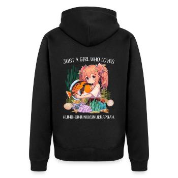 Humuhumunukunukuapua'a Hawaiian Reef Pusher - Unisex Premium Organic Zip Hoodie - black - Back - Nico (187cm)