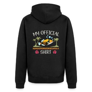 Humuhumunukunukuapua'a Hawaiian Reef Pusher - Unisex Premium Organic Zip Hoodie - black - Back - Nico (187cm)