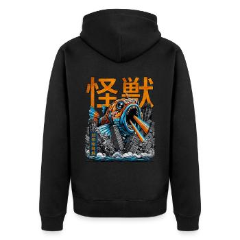 Humuhumunukunukuapua'a Hawaiian Reef Pusher - Unisex Premium Organic Zip Hoodie - black - Back - Nico (187cm)