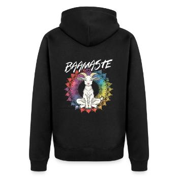 Goat yoga meditation, yoga class, yoga - Unisex Premium Organic Zip Hoodie - black - Back - Nico (187cm)