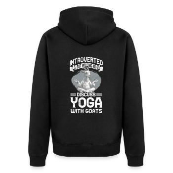 Goat yoga meditation, yoga class, yoga - Unisex Premium Organic Zip Hoodie - black - Back - Nico (187cm)