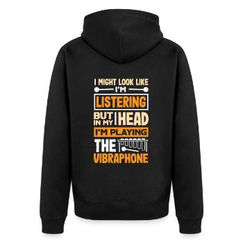 Vibraphon-musikinstrument - Unisex Premium Bio Zip Hoodie - Schwarz - Hinten - Nico (187cm)