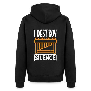 Vibraphon-musikinstrument - Unisex Premium Bio Zip Hoodie - Schwarz - Hinten - Nico (187cm)