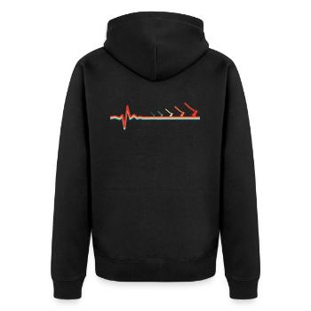 Axtwerfen Axtwerfer Ekg Heartbeat - Unisex Premium Bio Zip Hoodie - Schwarz - Hinten - Nico (187cm)