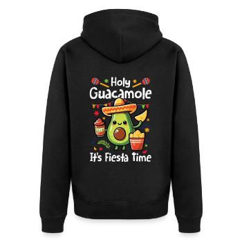 Avocado - Unisex Premium Bio Zip Hoodie - Schwarz - Hinten - Nico (187cm)