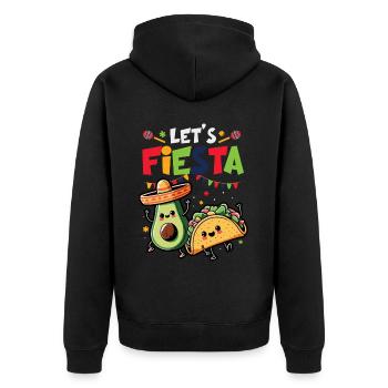Avocado Guacamole Vegan Geschenk - Unisex Premium Bio Zip Hoodie - Schwarz - Hinten - Nico (187cm)