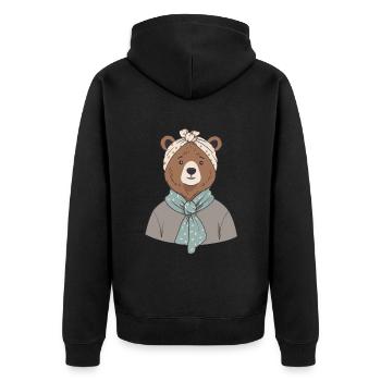 Drôle Maman Ours Mère Ours Ours Amoureux de l’Ours - Veste à capuche bio Premium Unisexe - noir - Dos - Nico (187cm)