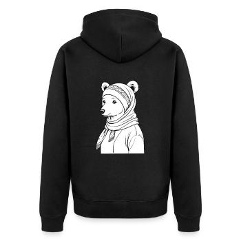 Drôle Maman Ours Mère Ours Ours Amoureux de l’Ours - Veste à capuche bio Premium Unisexe - noir - Dos - Nico (187cm)