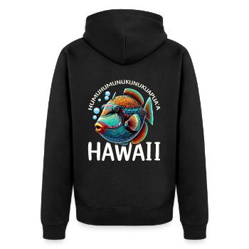 Humuhumunukunukuapua'a Hawaiian Reef Triggerfish - Unisex Premium Organic Zip Hoodie - black - Back - Nico (187cm)