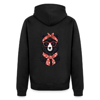Drôle Maman Ours Mère Ours Ours Amoureux de l’Ours - Veste à capuche bio Premium Unisexe - noir - Dos - Nico (187cm)
