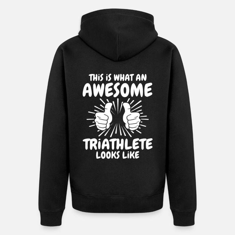 Triathlète - Veste à capuche bio Premium Unisexe - noir