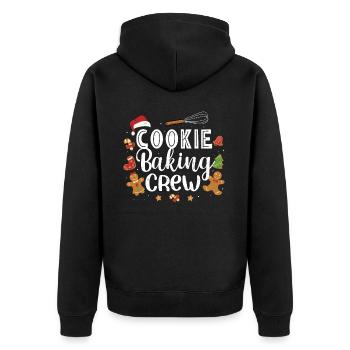 Baker - Unisex Premium Organic Zip Hoodie - black - Back - Nico (187cm)