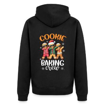 Bäcker Bäckerein Backwaren Backen Geschenk - Unisex Premium Bio Zip Hoodie - Schwarz - Hinten - Nico (187cm)