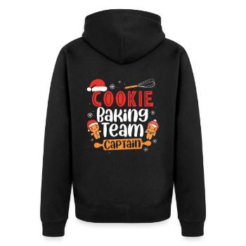 Bäcker Bäckerein Backwaren Backen Geschenk - Unisex Premium Bio Zip Hoodie - Schwarz - Hinten - Nico (187cm)