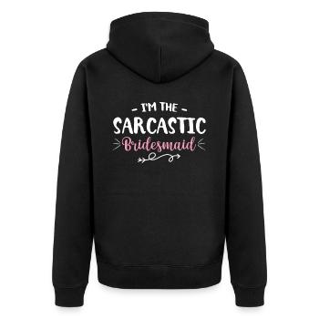 Junggesellin Jungesellinnenabschied Braut - Unisex Premium Bio Zip Hoodie - Schwarz - Hinten - Nico (187cm)