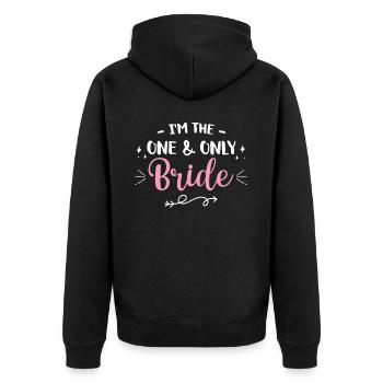 Junggesellin Jungesellinnenabschied Braut - Unisex Premium Bio Zip Hoodie - Schwarz - Hinten - Nico (187cm)