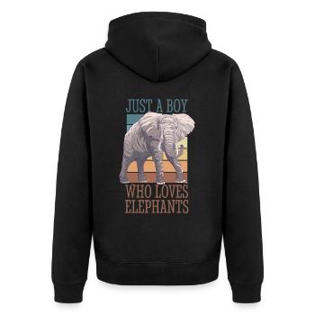 Rétro Vintage éléphant spirituel Animal Design - Veste à capuche bio Premium Unisexe - noir - Dos - Nico (187cm)