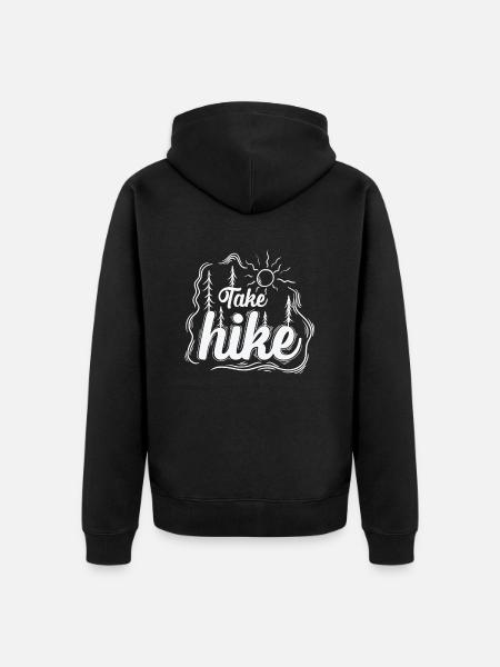 Take hike Hiking - Unisex Premium Organic Zip Hoodie - black