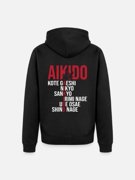 Aikido Martial Arts Gift - Unisex Premium Organic Zip Hoodie - black