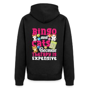 Bingo Player Cat Bingo And Cats - Unisex Premium Bio Zip Hoodie - Schwarz - Hinten - Nico (187cm)