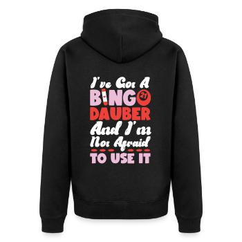 Bingo Player I've Got A Bingo - Unisex Premium Bio Zip Hoodie - Schwarz - Hinten - Nico (187cm)