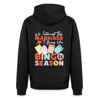 Bingo Player Husband Wife Marriage - Unisex Premium Bio Zip Hoodie - Schwarz - Hinten - Nico (187cm)