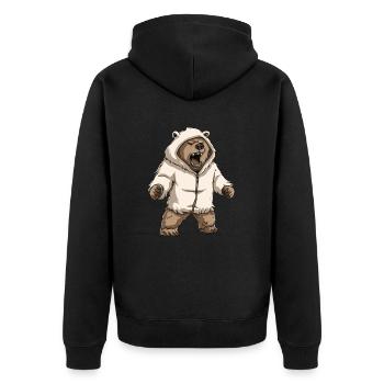 Grizzly Bear Christmas Brown Bear - Unisex Premium Organic Zip Hoodie - black - Back - Nico (187cm)