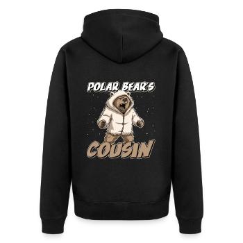 Grizzly Bear Christmas Brown Bear - Unisex Premium Organic Zip Hoodie - black - Back - Nico (187cm)